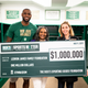 (l-r) LeBron James, his mother, Gloria James and Lauren Hobart of the DICK’S Sporting Goods Foundation